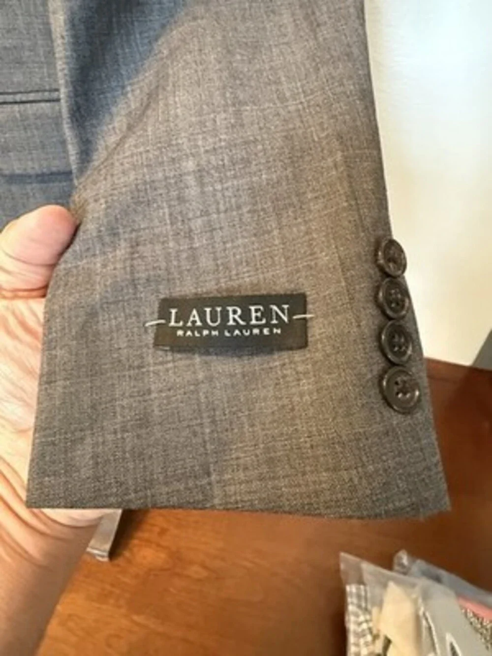 Lauren Ralph Lauren Gray Blazer 100% Wool Jacket 40L